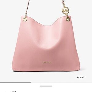 Michael Kors Blush Pink Pebbled Leather Shoulder Bag with Gold Hardware